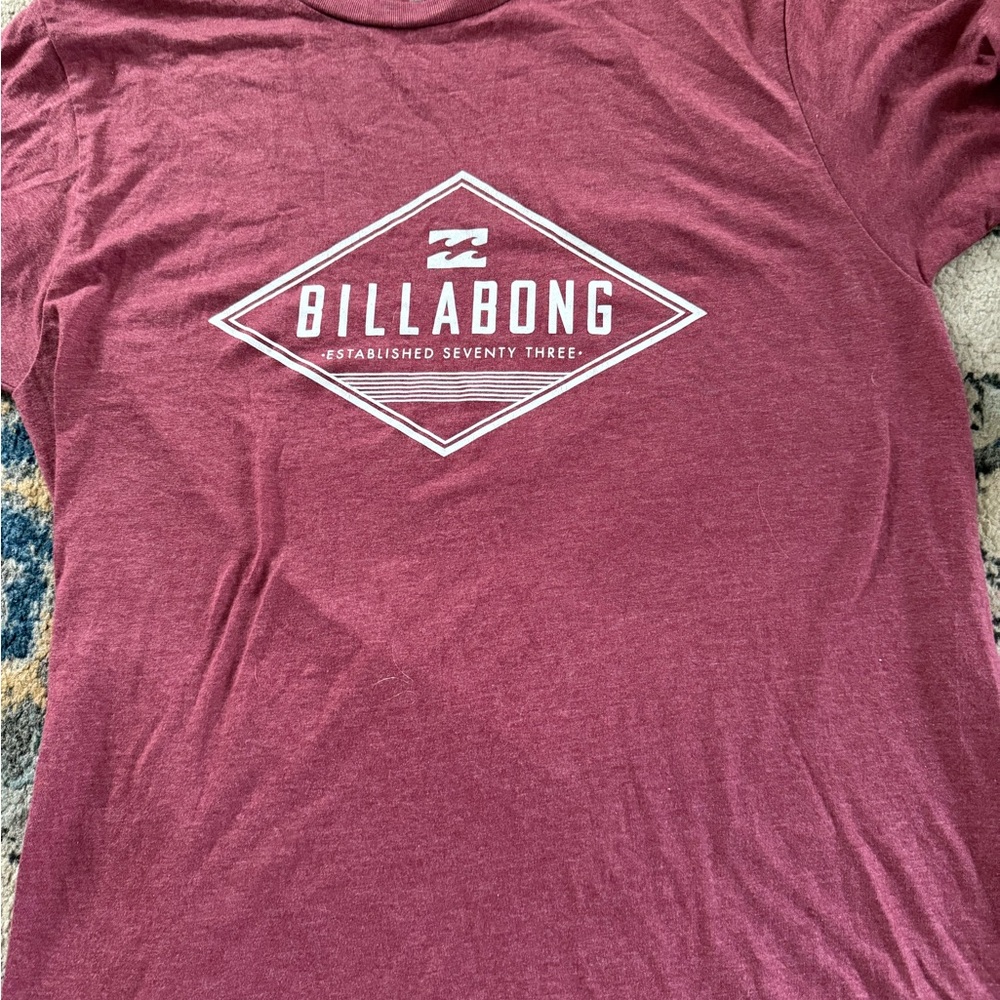 Billabong Burgundy Tee with White Logo